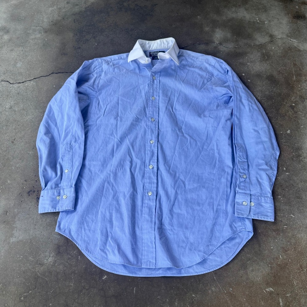 Polo Ralph Lauren Button Up Mens 15.5 32/33 Blue Excellent Regent Classic Fit